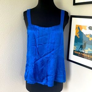 Blue silk J. Crew tank top